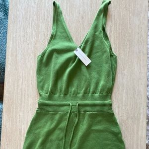 Anthropologie Green knit onesie